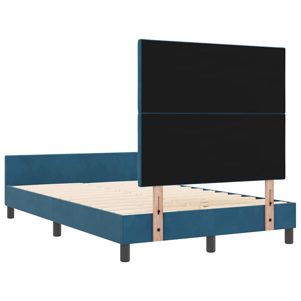 vidaXL Κρεβάτι με ελατήρια Σκούρο Μπλε 120 x 190 cm Βελούδο