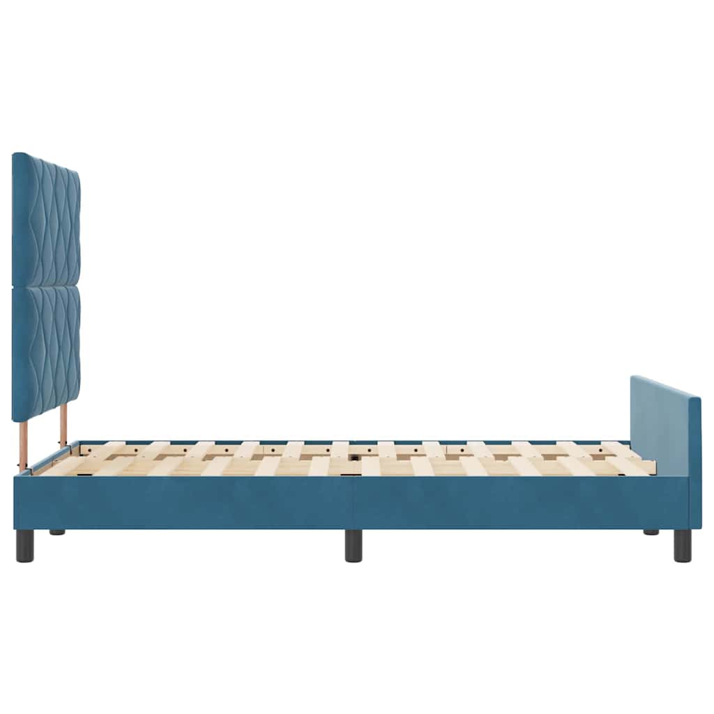 vidaXL Κρεβάτι με ελατήρια Σκούρο Μπλε 120 x 190 cm Βελούδο