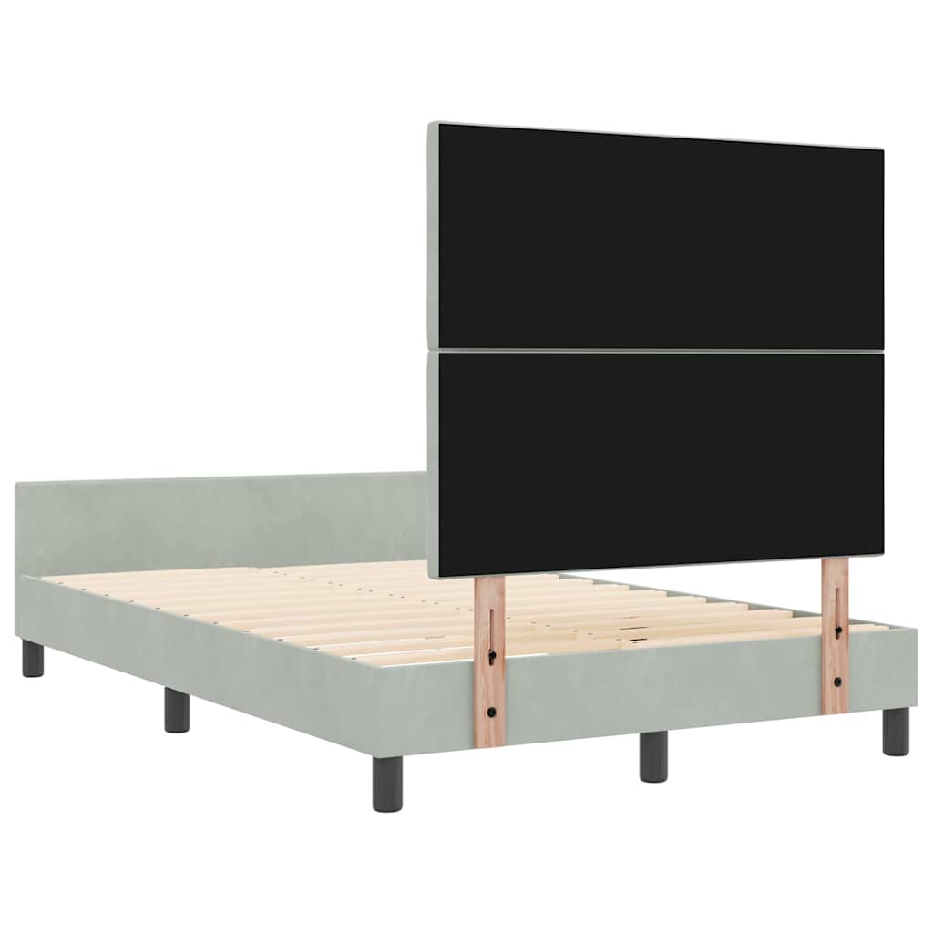 vidaXL Κρεβάτι με ελατήρια Ανοιχτό γκρι 120 x 200 cm Βελούδο