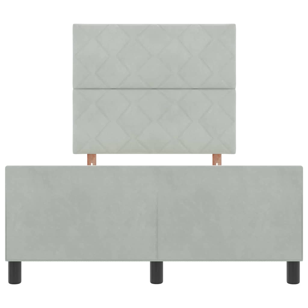 vidaXL Κρεβάτι με ελατήρια Ανοιχτό γκρι 120 x 200 cm Βελούδο