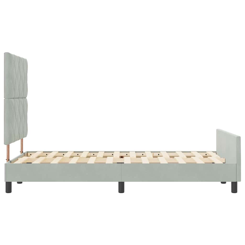 vidaXL Κρεβάτι με ελατήρια Ανοιχτό γκρι 120 x 200 cm Βελούδο