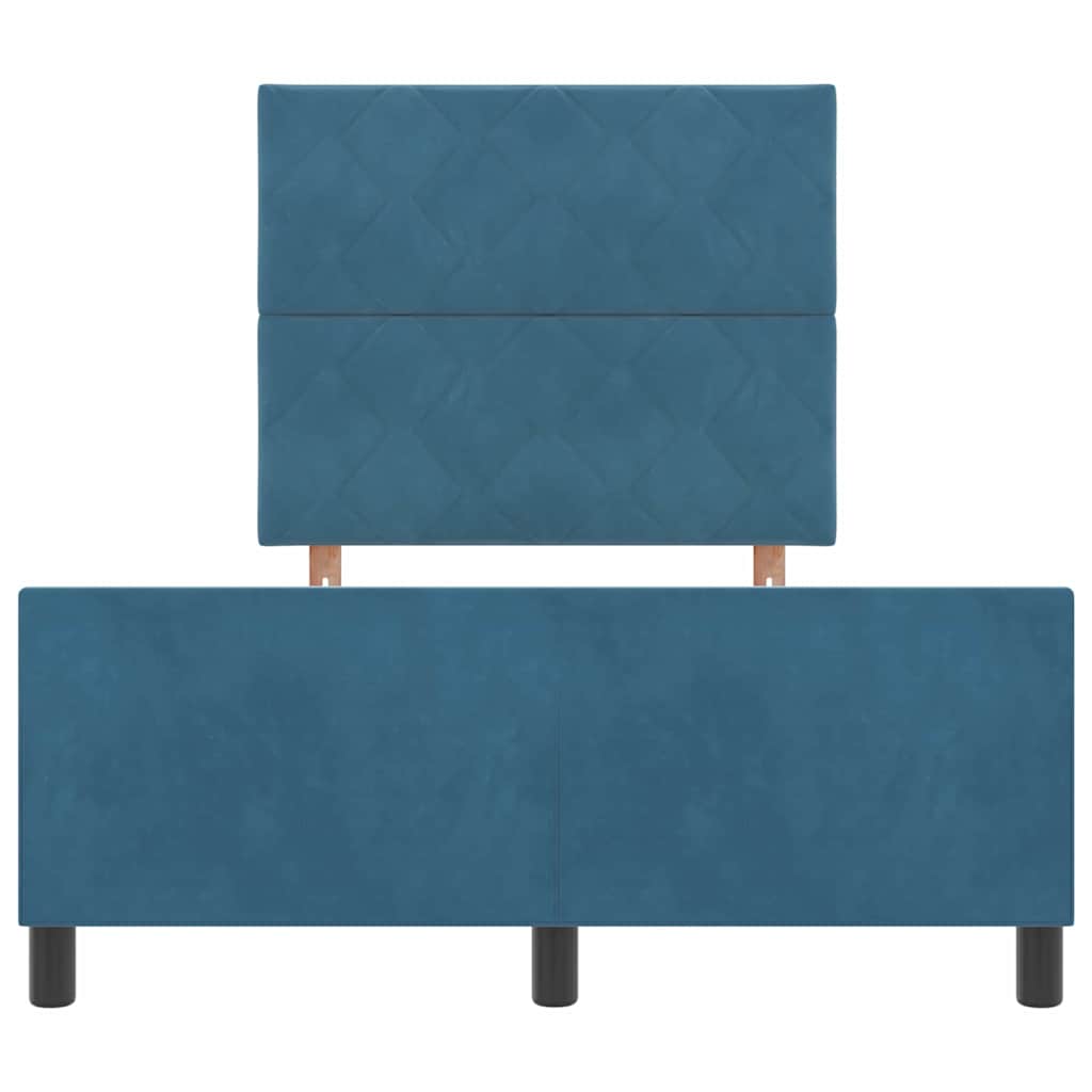 vidaXL Κρεβάτι με ελατήρια Σκούρο Μπλε 120 x 200 cm Βελούδο