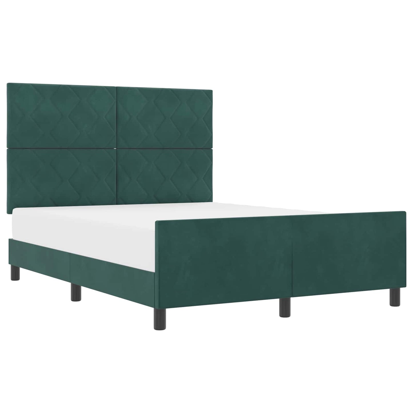 vidaXL Κρεβάτι με ελατήρια Σκούρο Πράσινο 140 x 190 cm Βελούδο