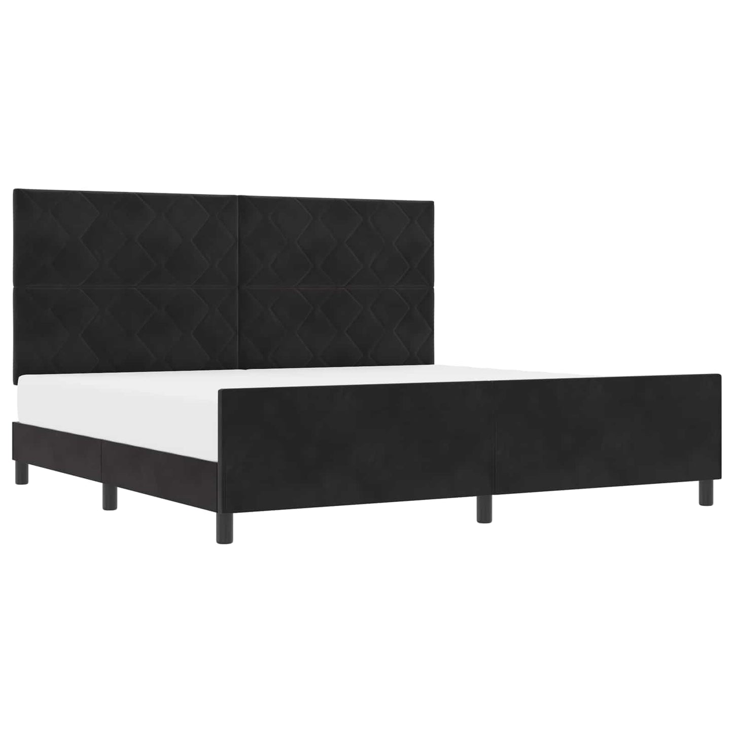 vidaXL Κρεβάτι με ελατήρια με κεφαλάρι Μαύρο 200 x 200 cm Βελούδο