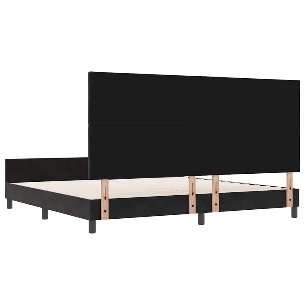 vidaXL Κρεβάτι με ελατήρια με κεφαλάρι Μαύρο 200 x 200 cm Βελούδο