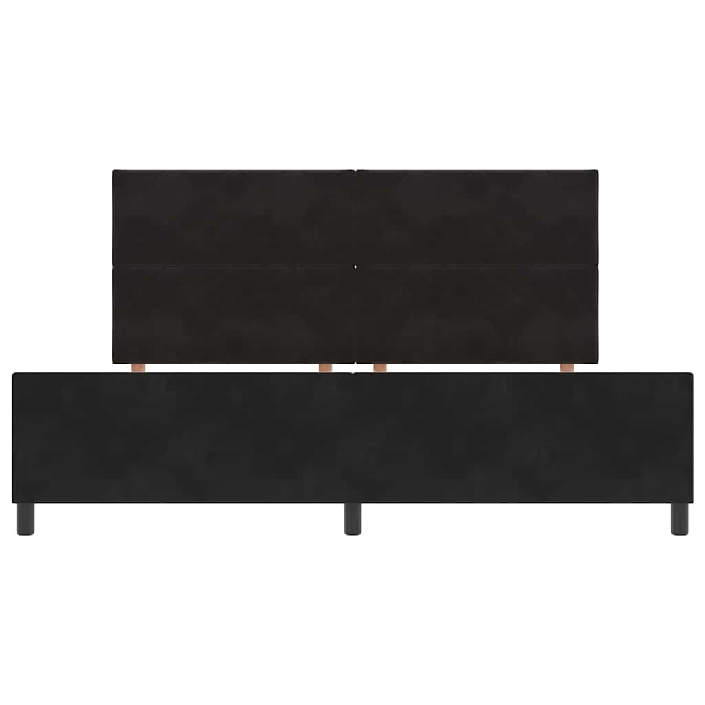 vidaXL Κρεβάτι με ελατήρια με κεφαλάρι Μαύρο 200 x 200 cm Βελούδο