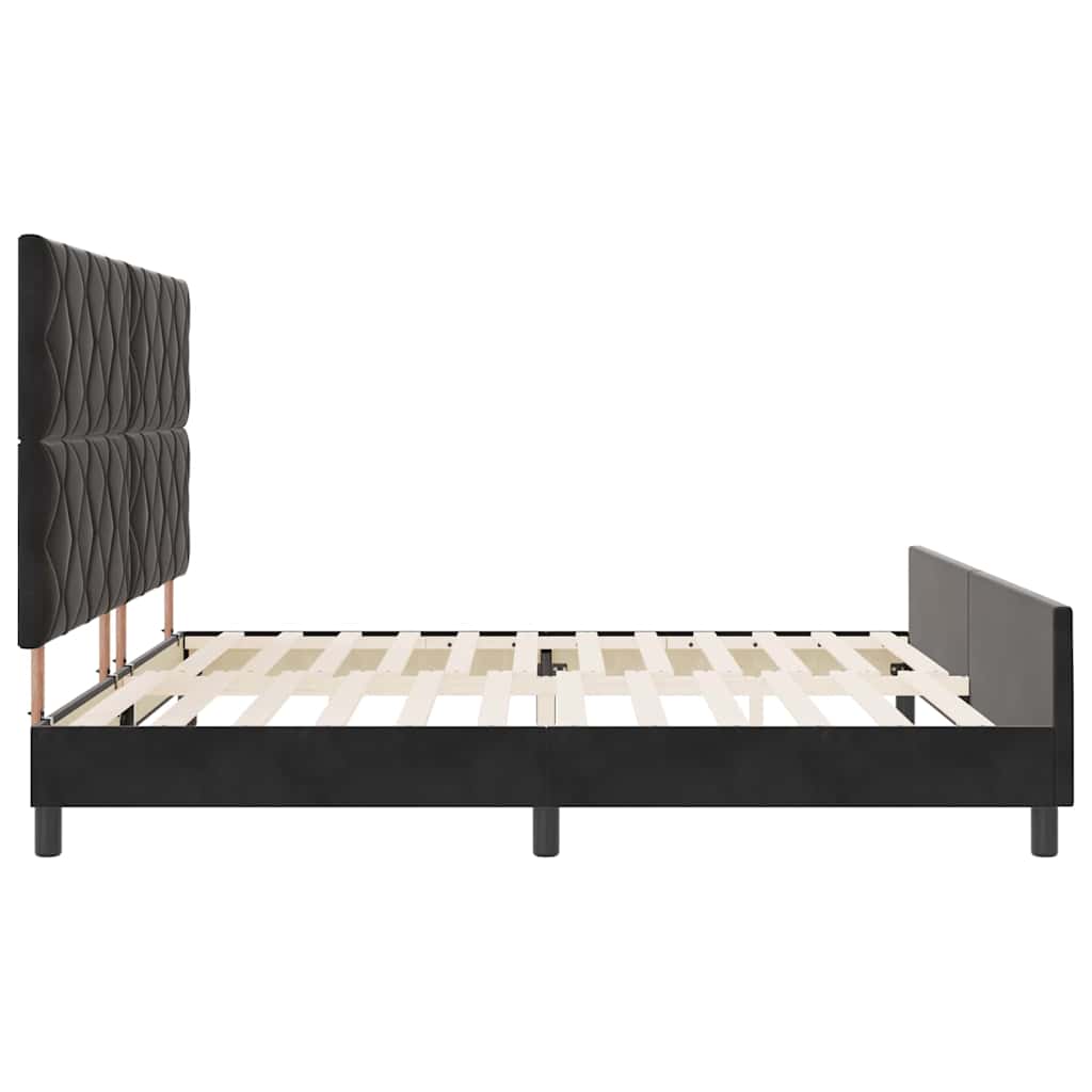 vidaXL Κρεβάτι με ελατήρια με κεφαλάρι Μαύρο 200 x 200 cm Βελούδο