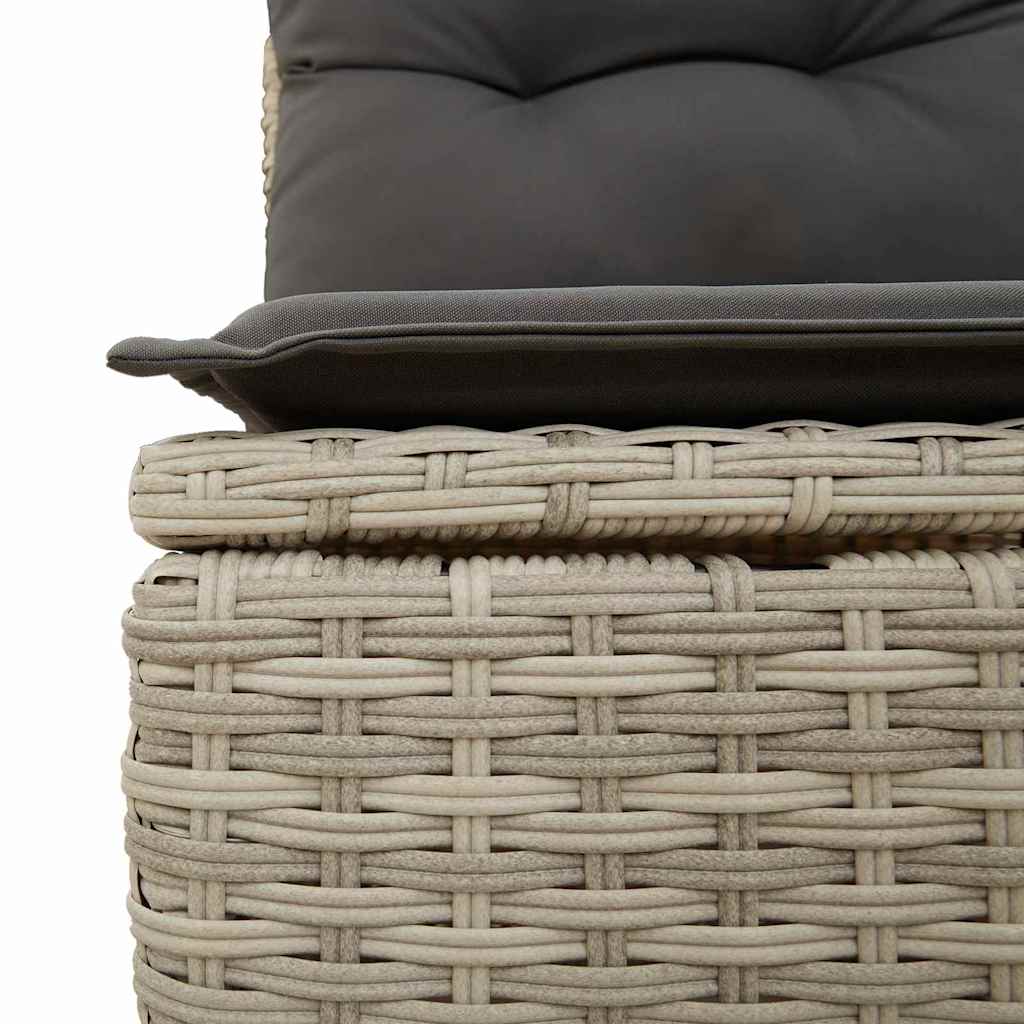 vidaXL Σετ 9 Τεμαχίων Σαλονιού Κήπου Με Μαξιλάρια Ανοιχτό Γκρι Πολυ Ρατάν