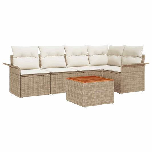vidaXL Σετ Καναπέ Κήπου 6 pcs Μπεζ και Κρέμα 55 x 55 x 37 εκ