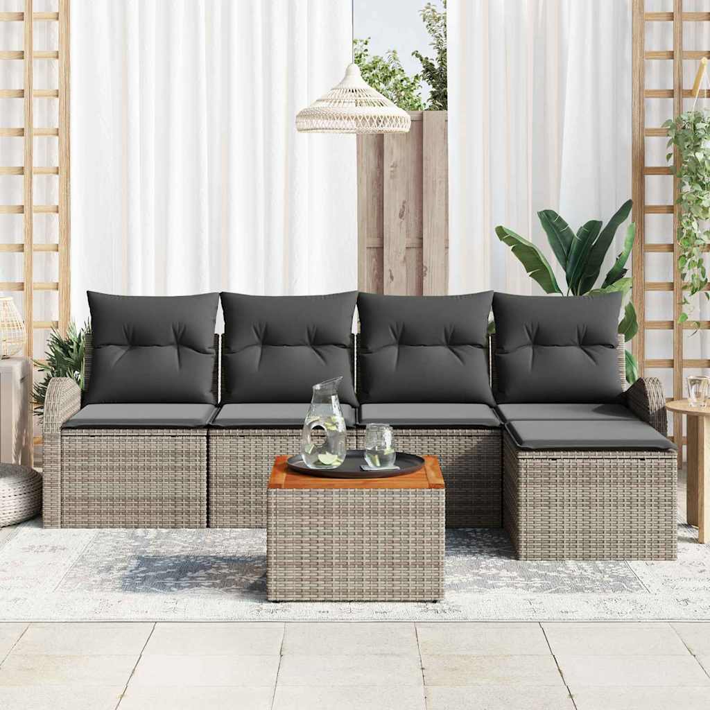 vidaXL Σετ Καναπέ Κήπου 6 pcs Γκρι