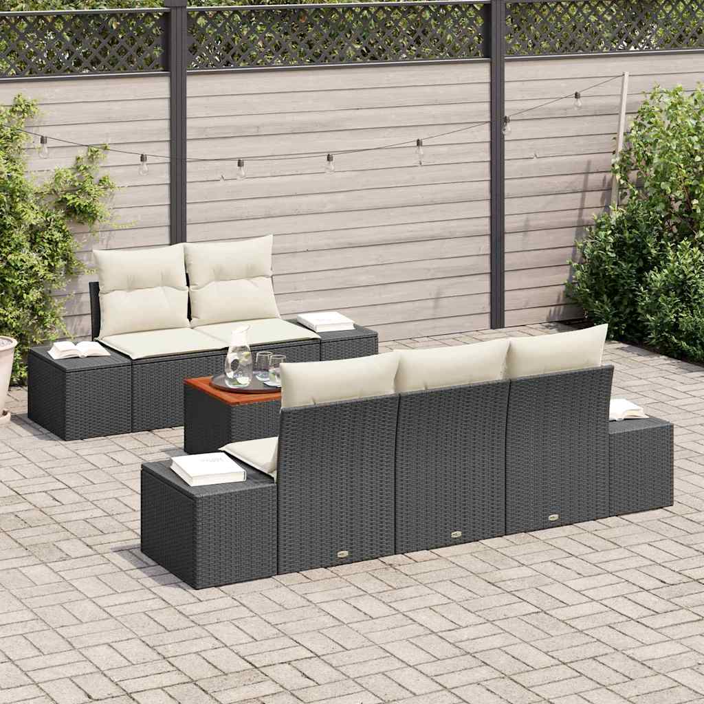 vidaXL Σετ Καναπέ Κήπου 6 pcs Μαύρος, λευκός 55 x 55 x 37 εκ