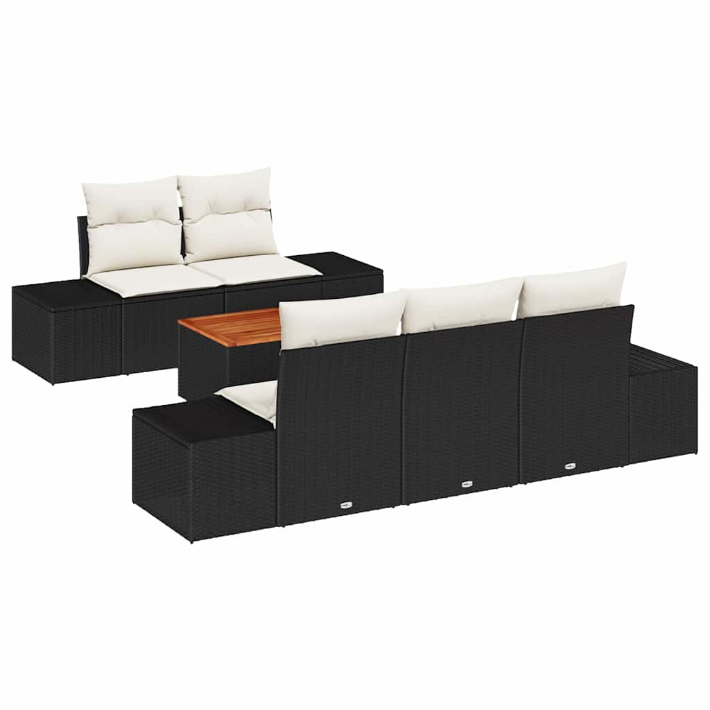 vidaXL Σετ Καναπέ Κήπου 6 pcs Μαύρος, λευκός 55 x 55 x 37 εκ