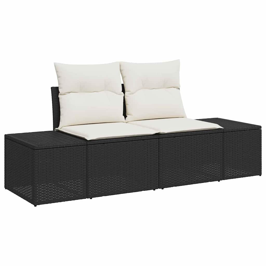 vidaXL Σετ Καναπέ Κήπου 6 pcs Μαύρος, λευκός 55 x 55 x 37 εκ