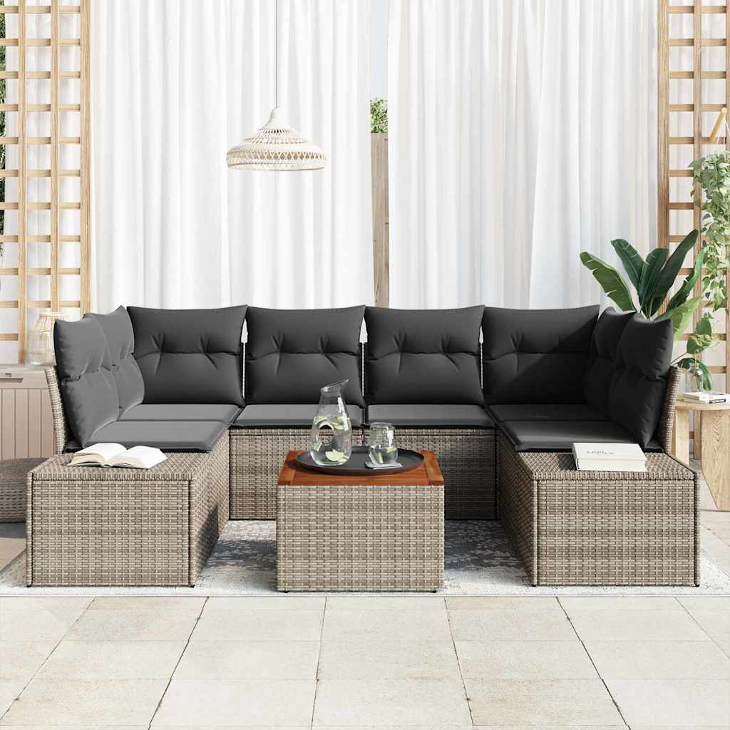 vidaXL Σετ Καναπέ Κήπου 7 pcs Γκρι