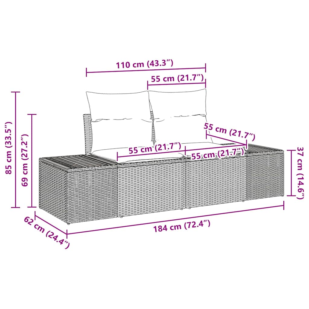vidaXL Σετ Καναπέ Κήπου 8 pcs Γκρι