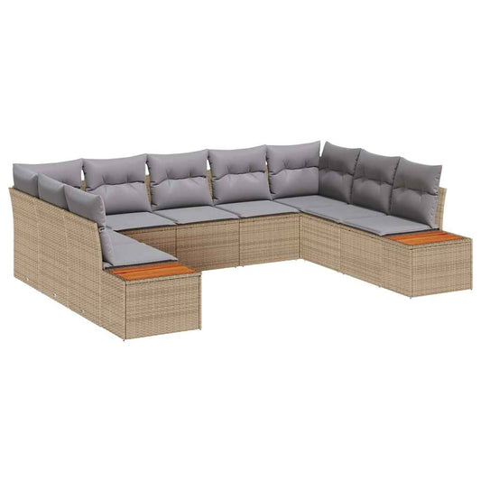 vidaXL Σετ Καναπέ Κήπου 5 pcs Μπέζ και Ανοιχτό Γκρι Πολυρατάν