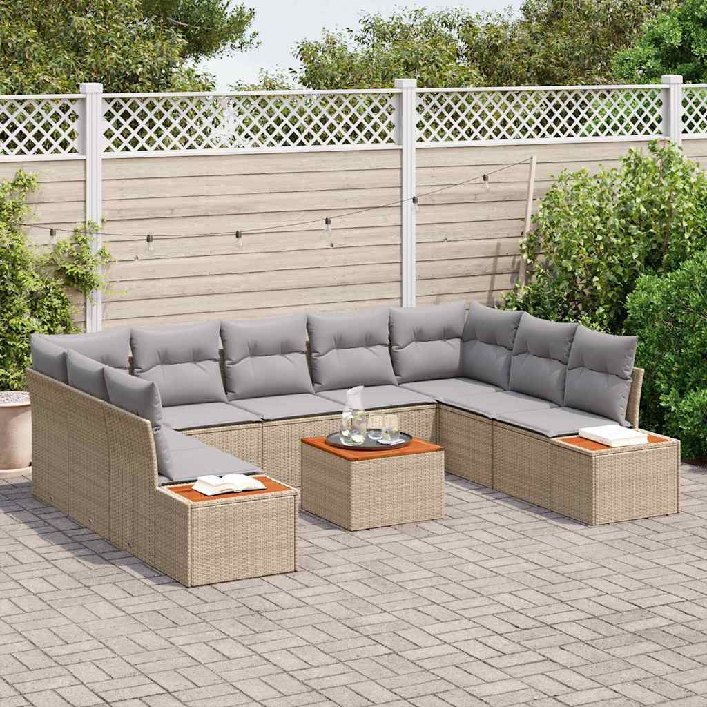 vidaXL Σετ Καναπέ Κήπου 5 pcs Μπέζ και Ανοιχτό Γκρι Πολυρατάν