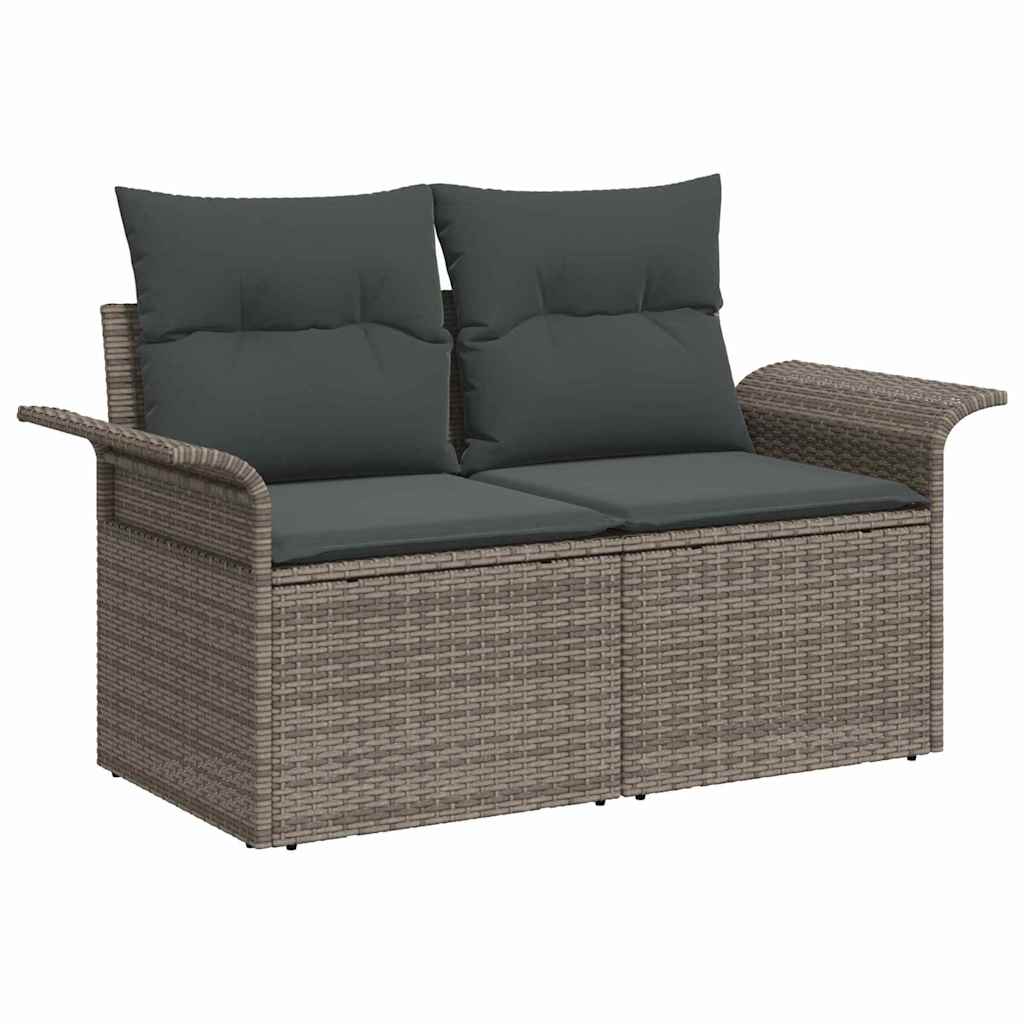 vidaXL Σετ Καναπέ Κήπου 9 τμχ. Γκρι [Συνθετικό]: Πολυ Ρατάν