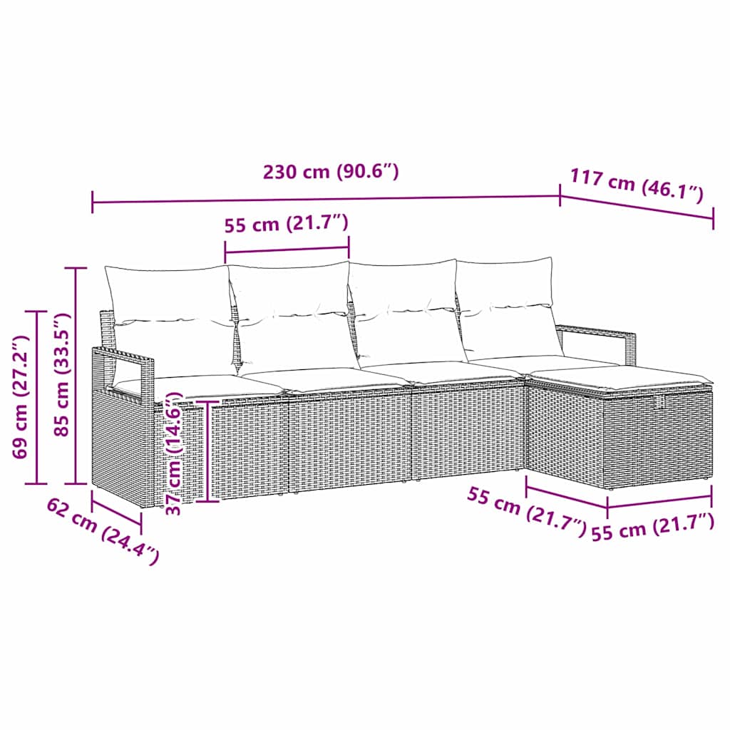 vidaXL Σετ Καναπέ 5 τμχ. 5-Αριθμός καθισμάτων Μπεζ και Κρέμα