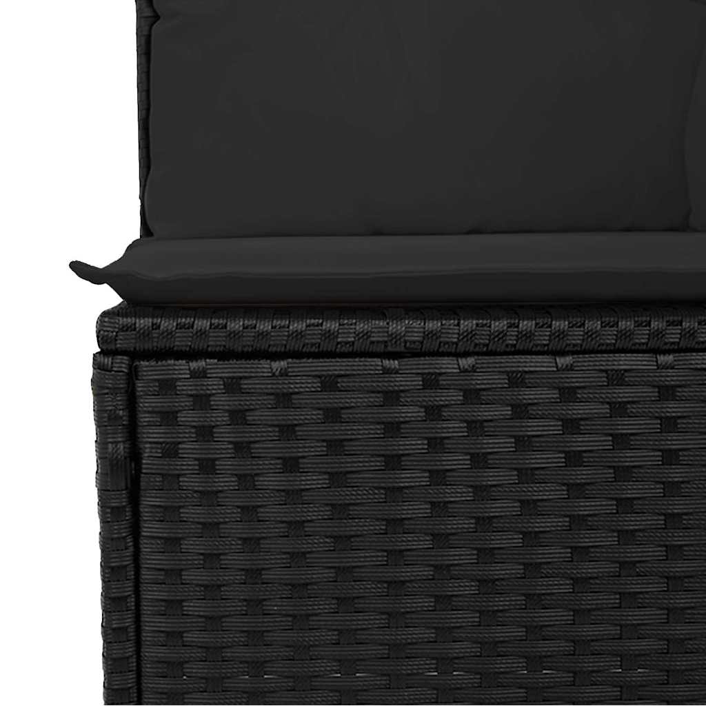 vidaXL Σετ Καναπέ με μαξιλάρι με αποθήκευση Μαύρο συνθετικό ρατάν