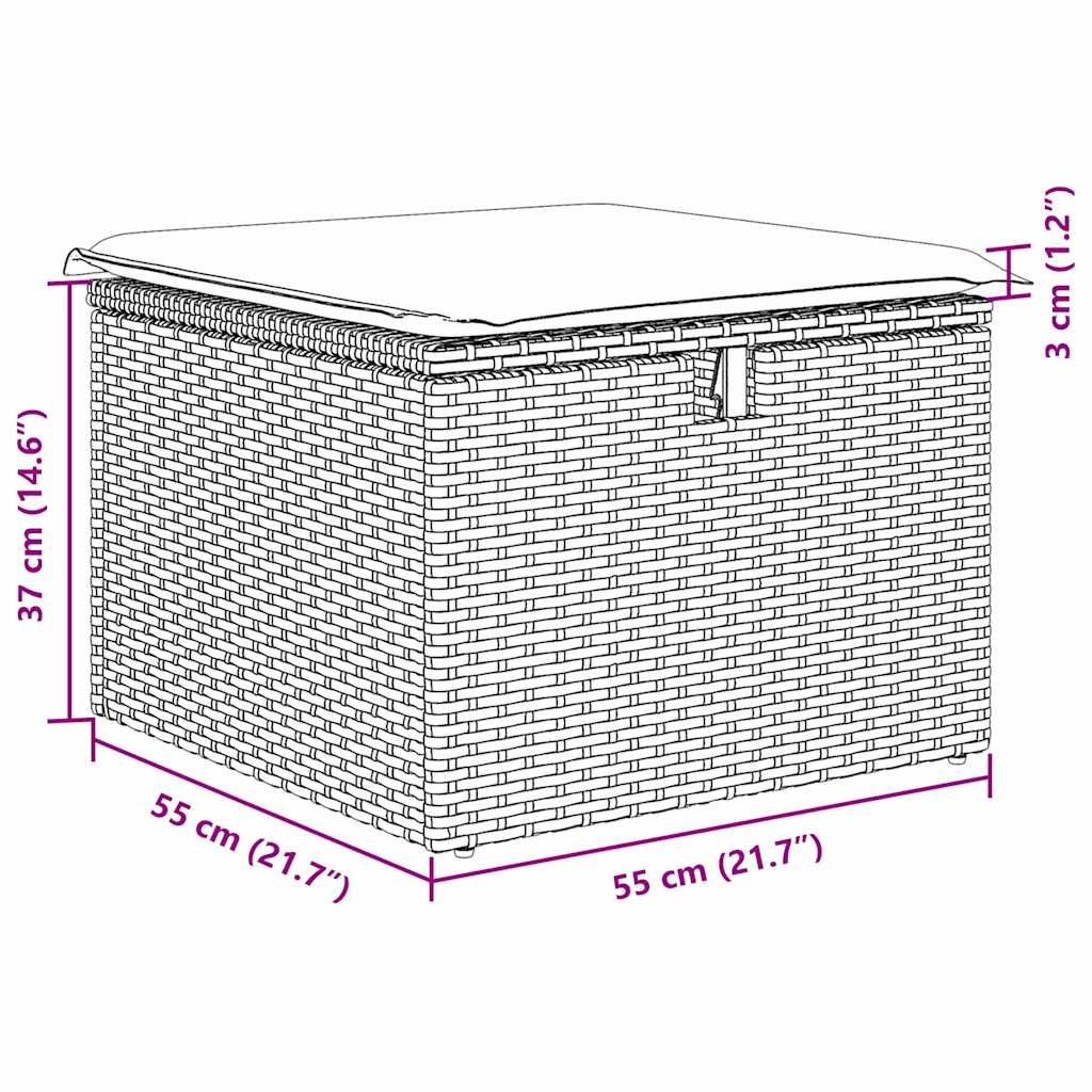 vidaXL Σετ Καναπέ Κήπου 8 Τεμαχίων με Μαξιλάρια Μπεζ Πολυ Ρατάν