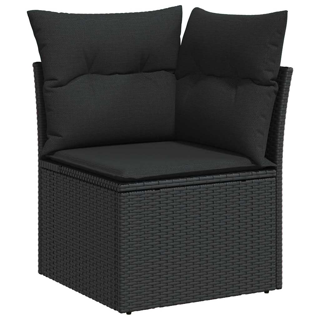 vidaXL Σετ Καναπέ Κήπου 8 τμχ. Μαύρο συνθετικό ρατάν