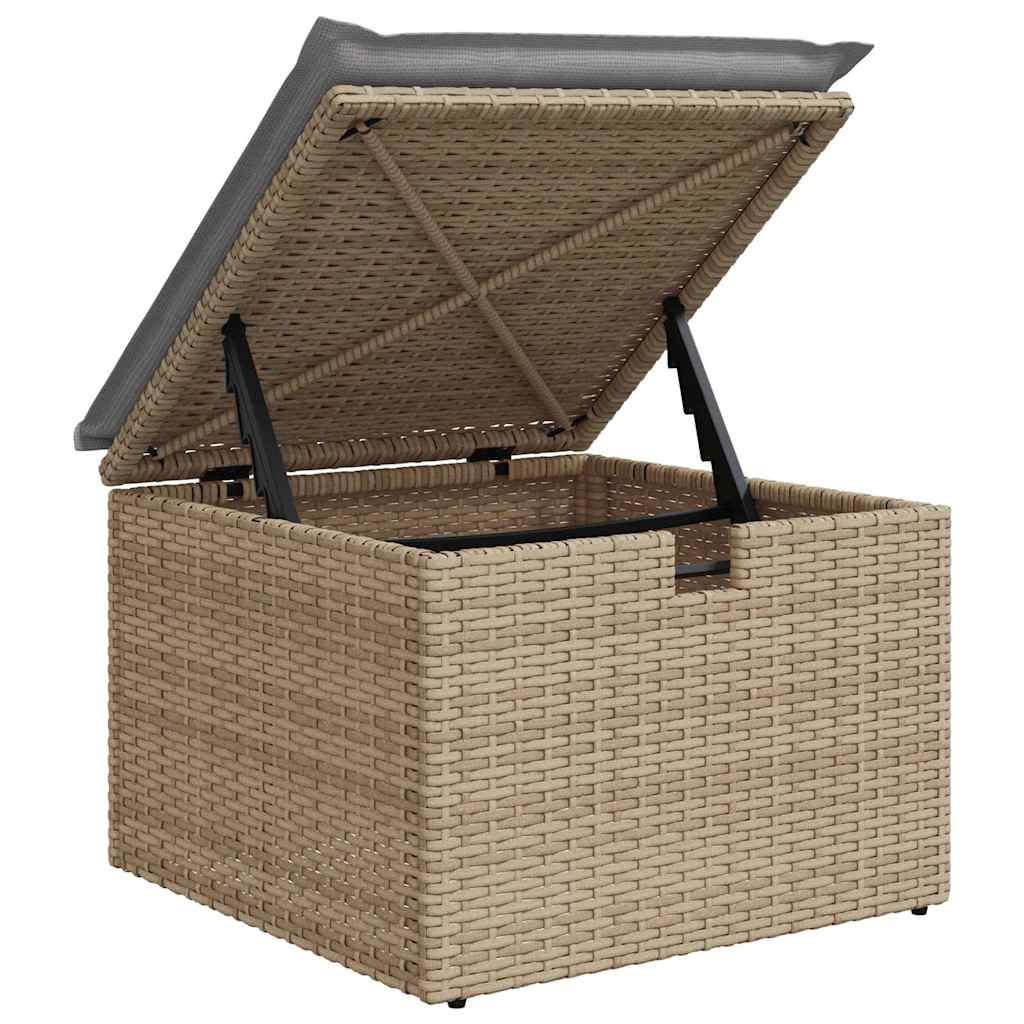vidaXL Σετ κήπου 6 κομματιών με μαξιλάρια Beige Poly Rattan