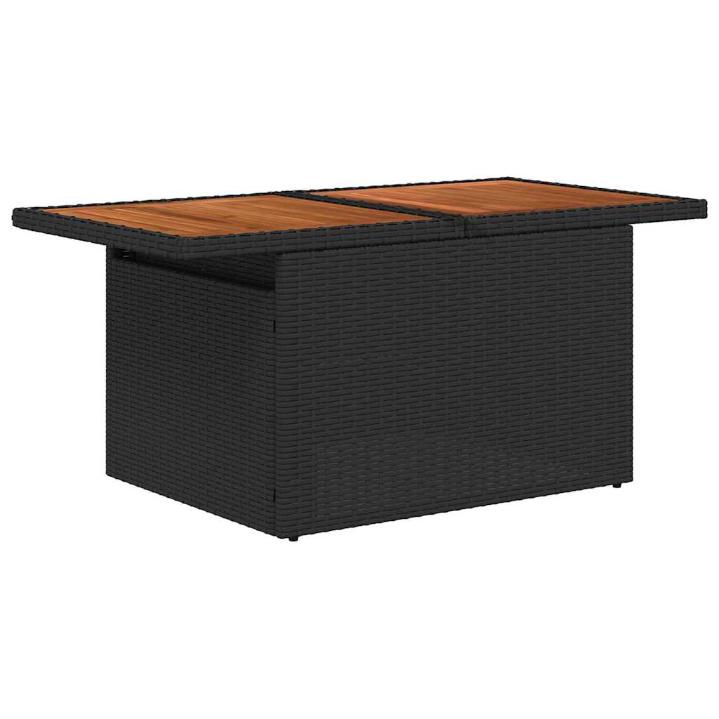 vidaXL Σετ Καναπέ Κήπου με μαξιλάρι 7 pcs Μαύρο συνθετικό ρατάν