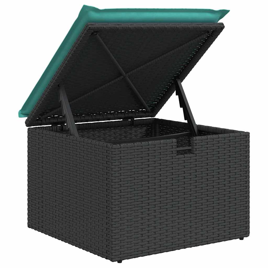vidaXL Σετ Καναπέ Κήπου με μαξιλάρι 7 pcs Μαύρο συνθετικό ρατάν