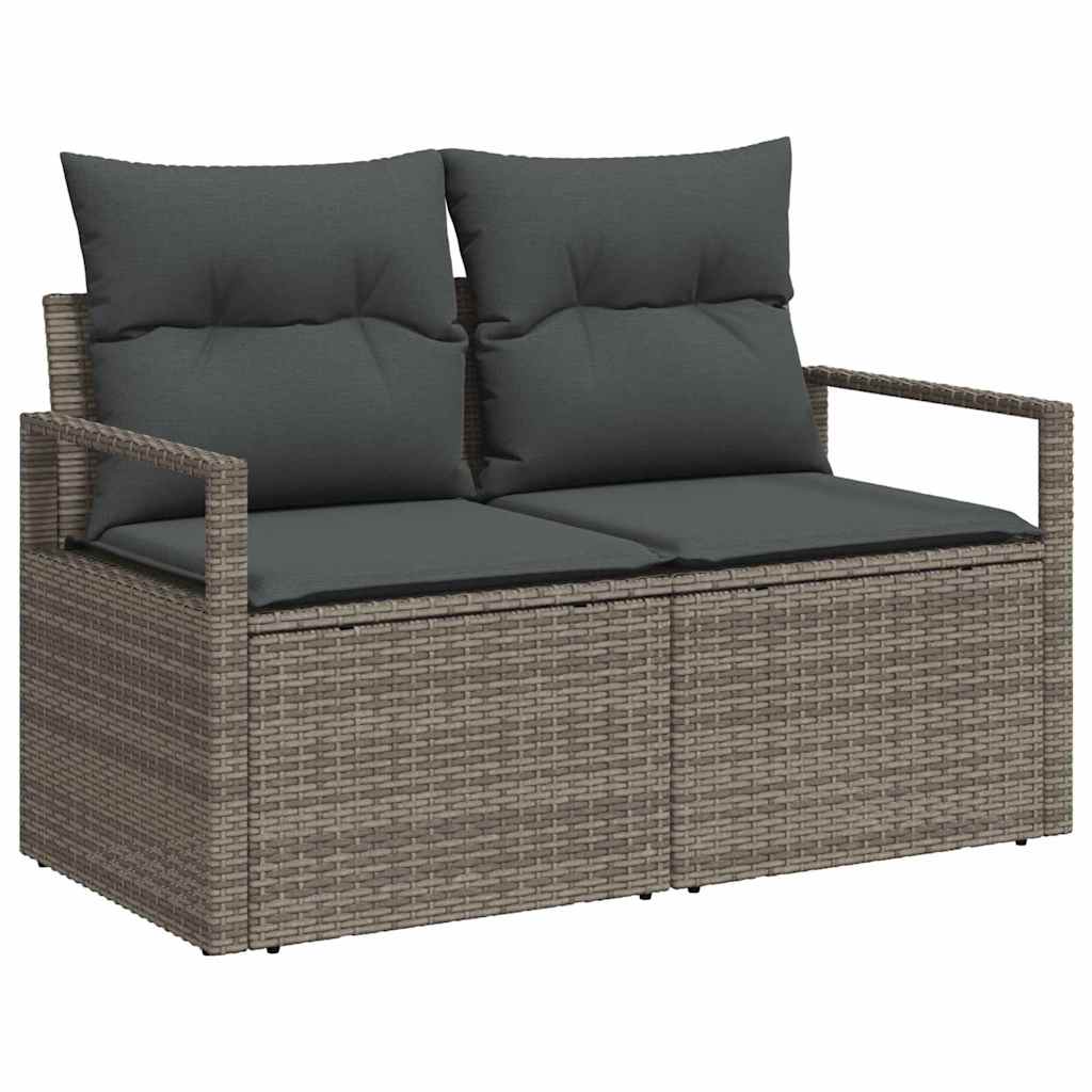 vidaXL Σετ Καναπέ Κήπου 9 τμχ. Γκρι Πολυ ράταν
