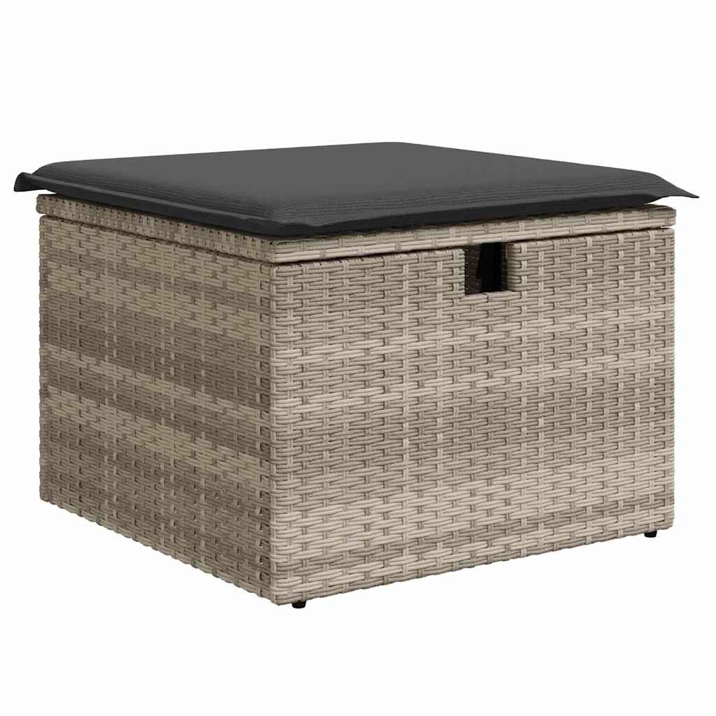 vidaXL Σετ Καναπέ Κήπου με μαξιλάρι 7 pcs Γκρι Πολυ ράταν