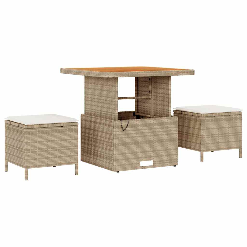 vidaXL Σετ Καναπέ Κήπου 10 τμχ. Μπεζ συνθετικό ρατάν