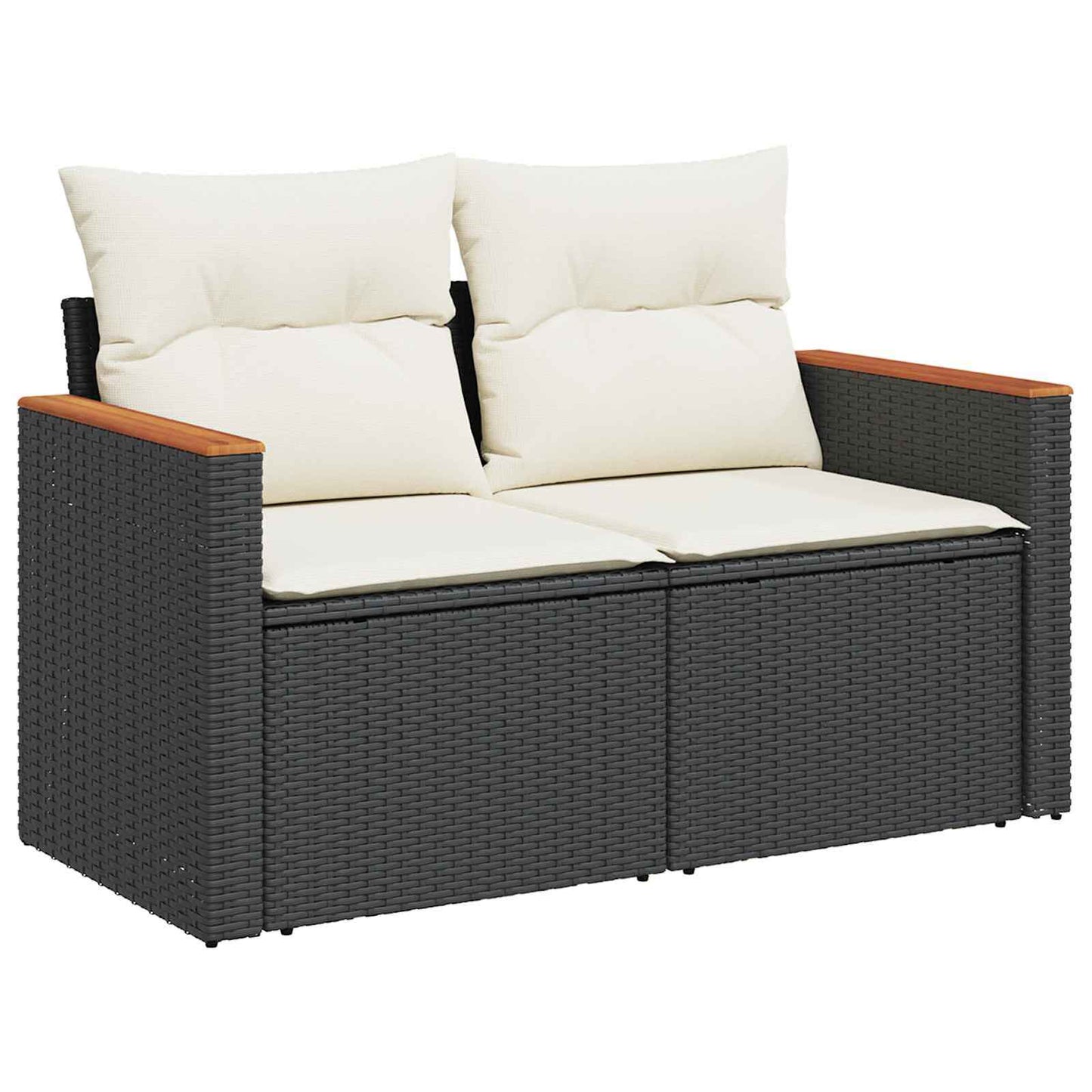 vidaXL Σετ Καναπέ Κήπου Μαύρο συνθετικό ρατάν