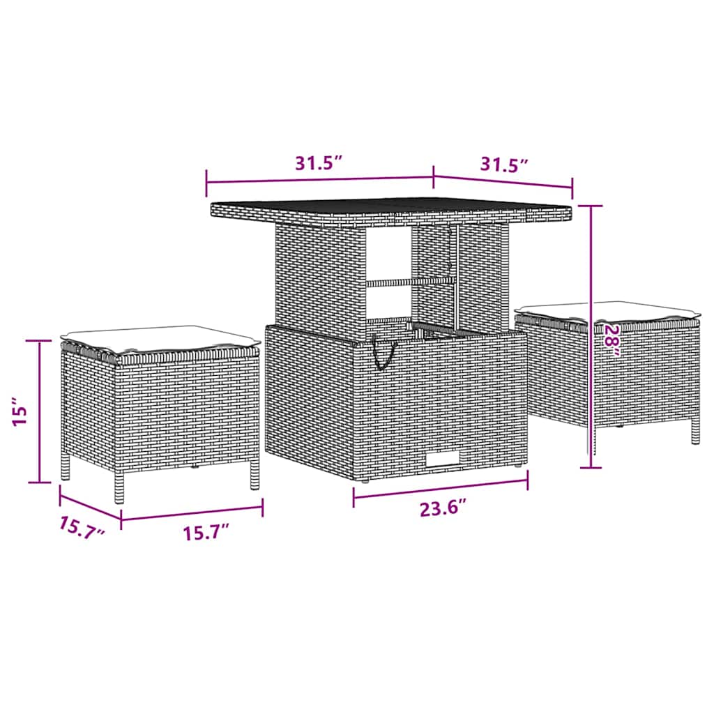 vidaXL ΣΕΤ ΣΑΛΟΝΑΣ 13 ΤΜΧ ΜΕ ΜΑΞΙΛΑΡΙΑ Μαύρο Πολυ Ρατάν Ακακία