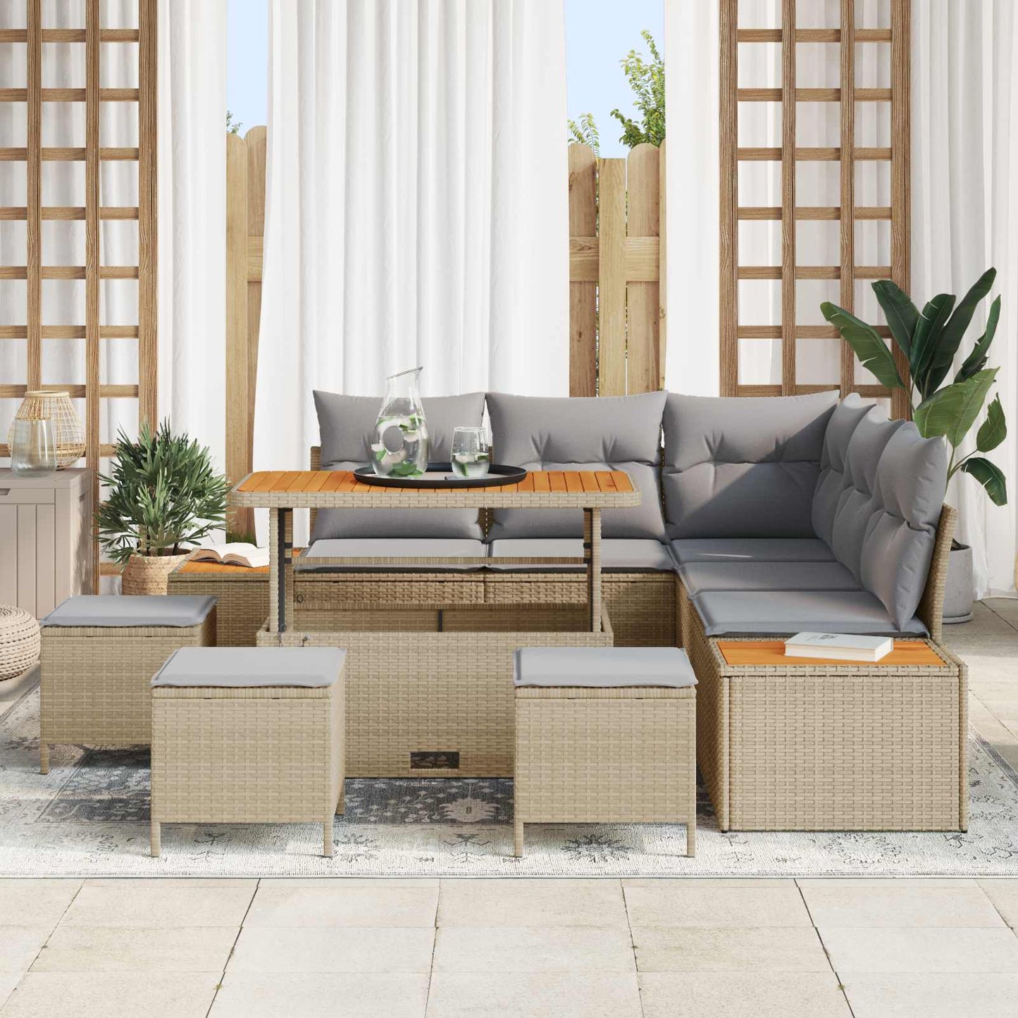 vidaXL Σετ Καναπέ Κήπου 9 τμχ. 8-Αριθμός καθισμάτων