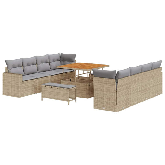 vidaXL Σετ Καναπέ Κήπου 11 pcs μπεζ και ανοιχτό γκρι 100 x 100 x 71 cm