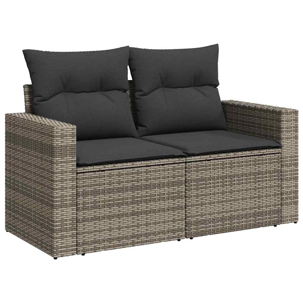 vidaXL Σετ Καναπέ Κήπου με μαξιλάρι 11 pcs Γκρι συνθετικό ρατάν