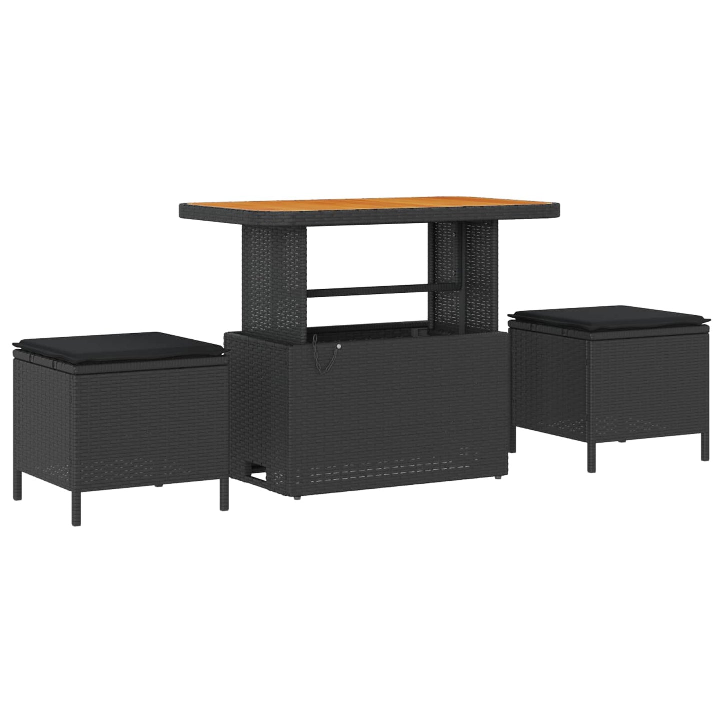 vidaXL Σετ Καναπέ Κήπου με μαξιλάρι 8 pcs Μαύρο συνθετικό ρατάν