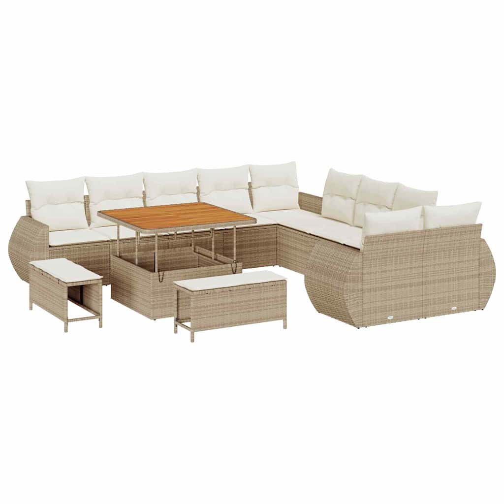 vidaXL Σετ Καναπέ Κήπου 13 pcs μπεζ και κρεμ 100 x 100 x 71 cm
