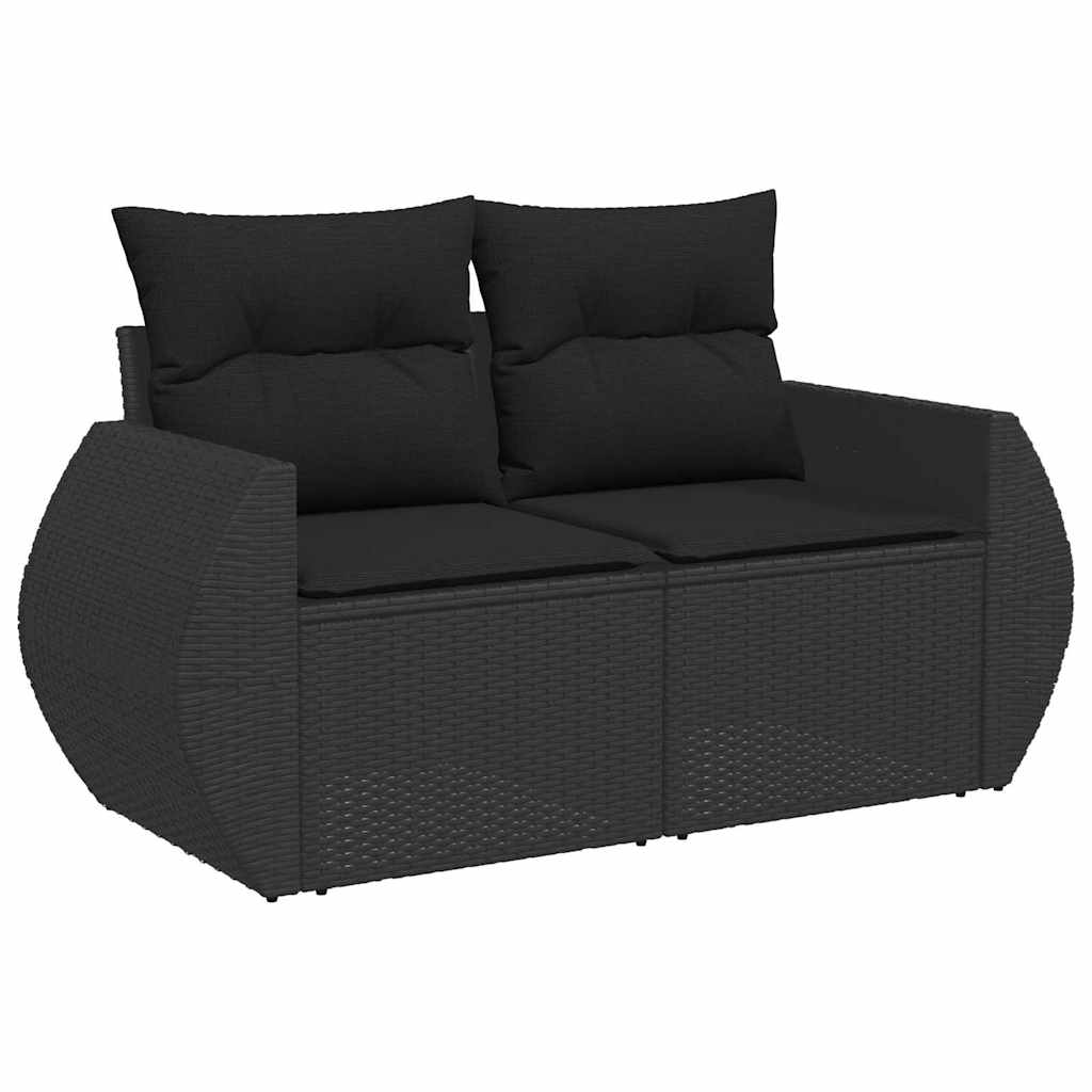 vidaXL Σετ Καναπέ Κήπου με μαξιλάρι 14 pcs Μαύρο 110 x 55 x 71 εκ