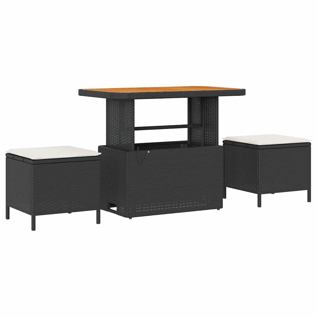 vidaXL Σετ Καναπέ Κήπου με μαξιλάρι με μαξιλάρι 11 pcs Μαύρο και Κρέμα