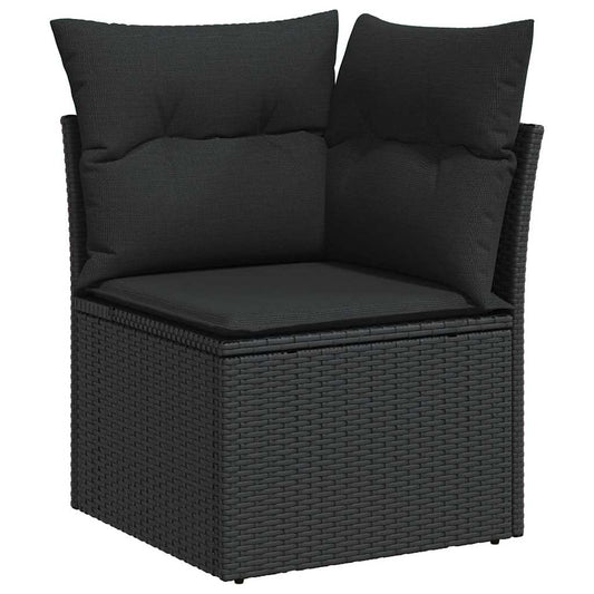vidaXL Σετ Καναπέ Κήπου με μαξιλάρι 8 pcs Μαύρο Πολυ ράταν