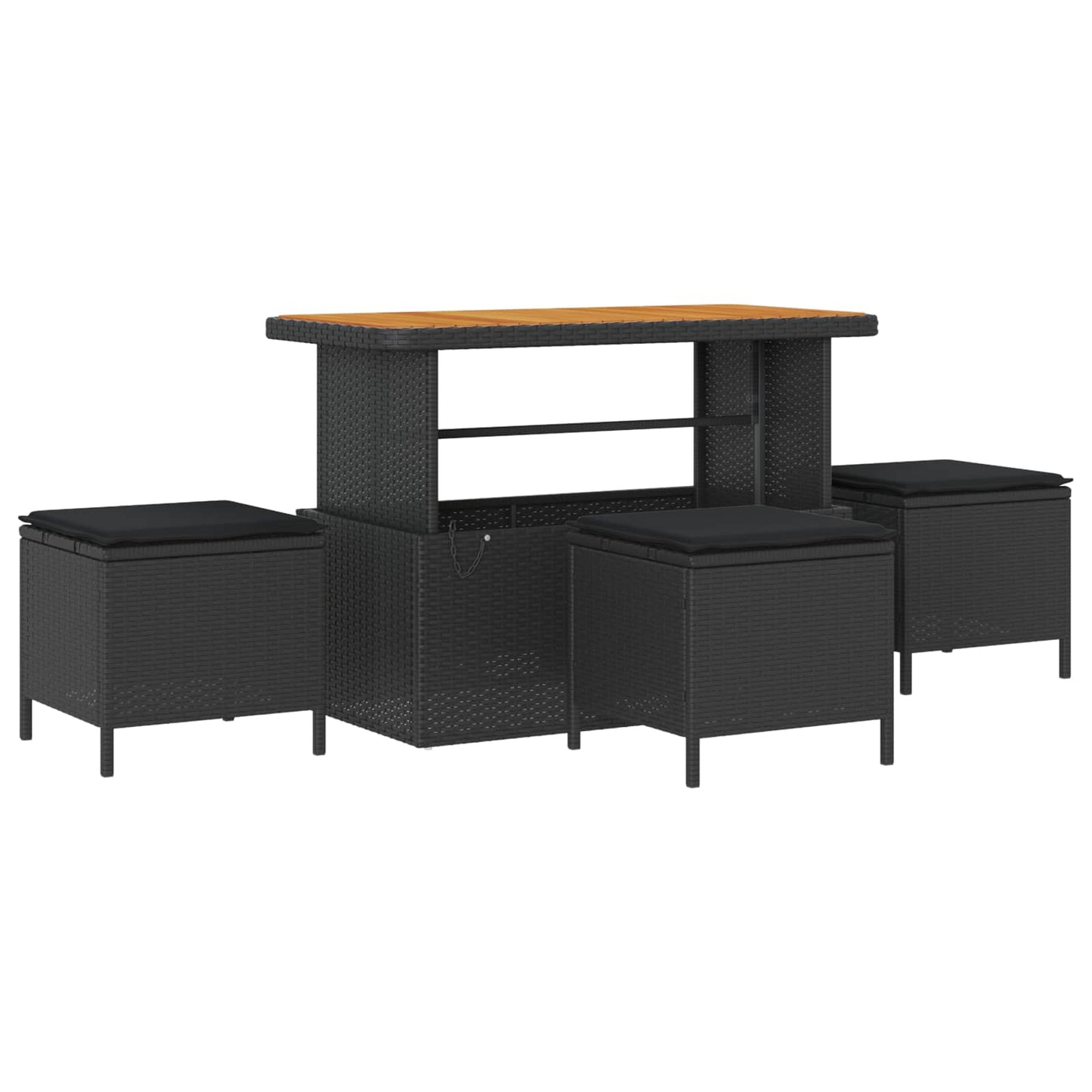vidaXL Σετ Καναπέ Κήπου με μαξιλάρι 13 pcs Μαύρο Πολυ ράταν