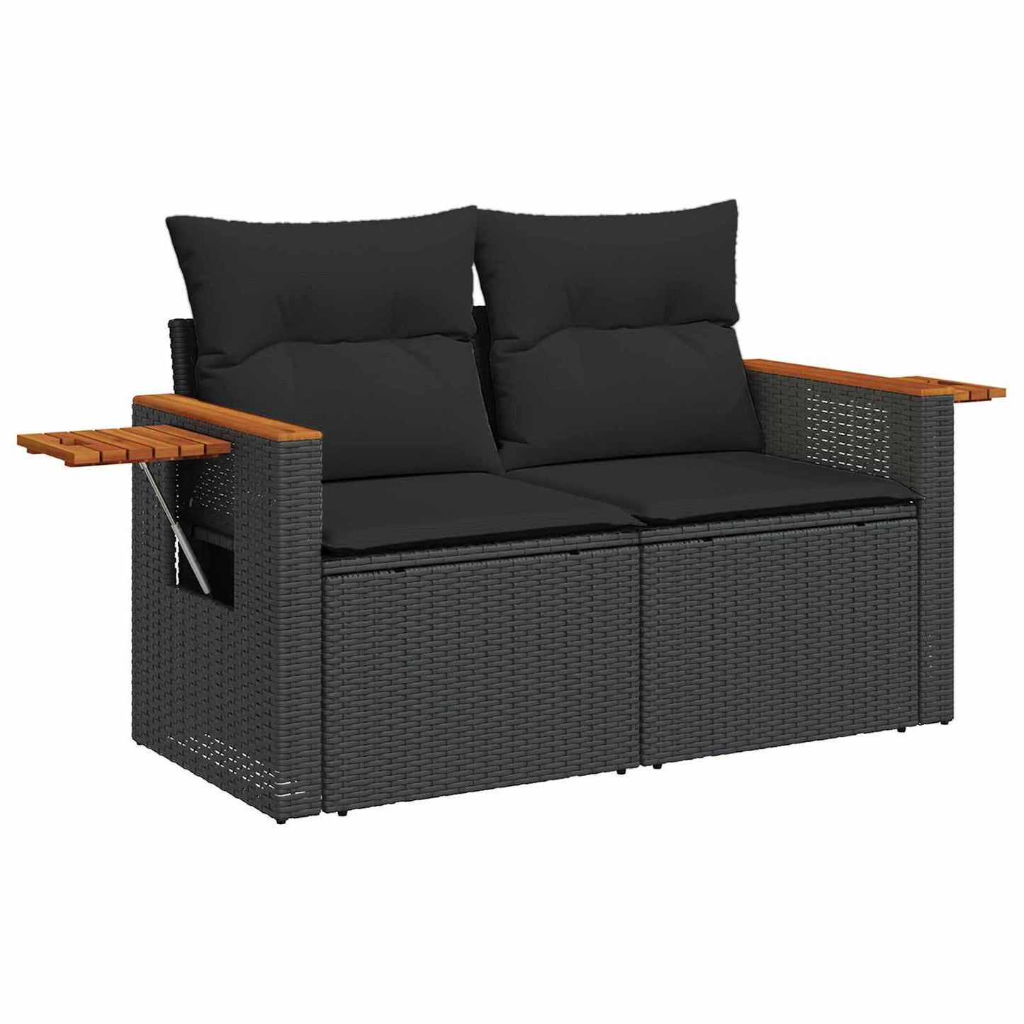 vidaXL Σετ Καναπέ Κήπου με μαξιλάρι 8 pcs Μαύρο Πολυ ράταν