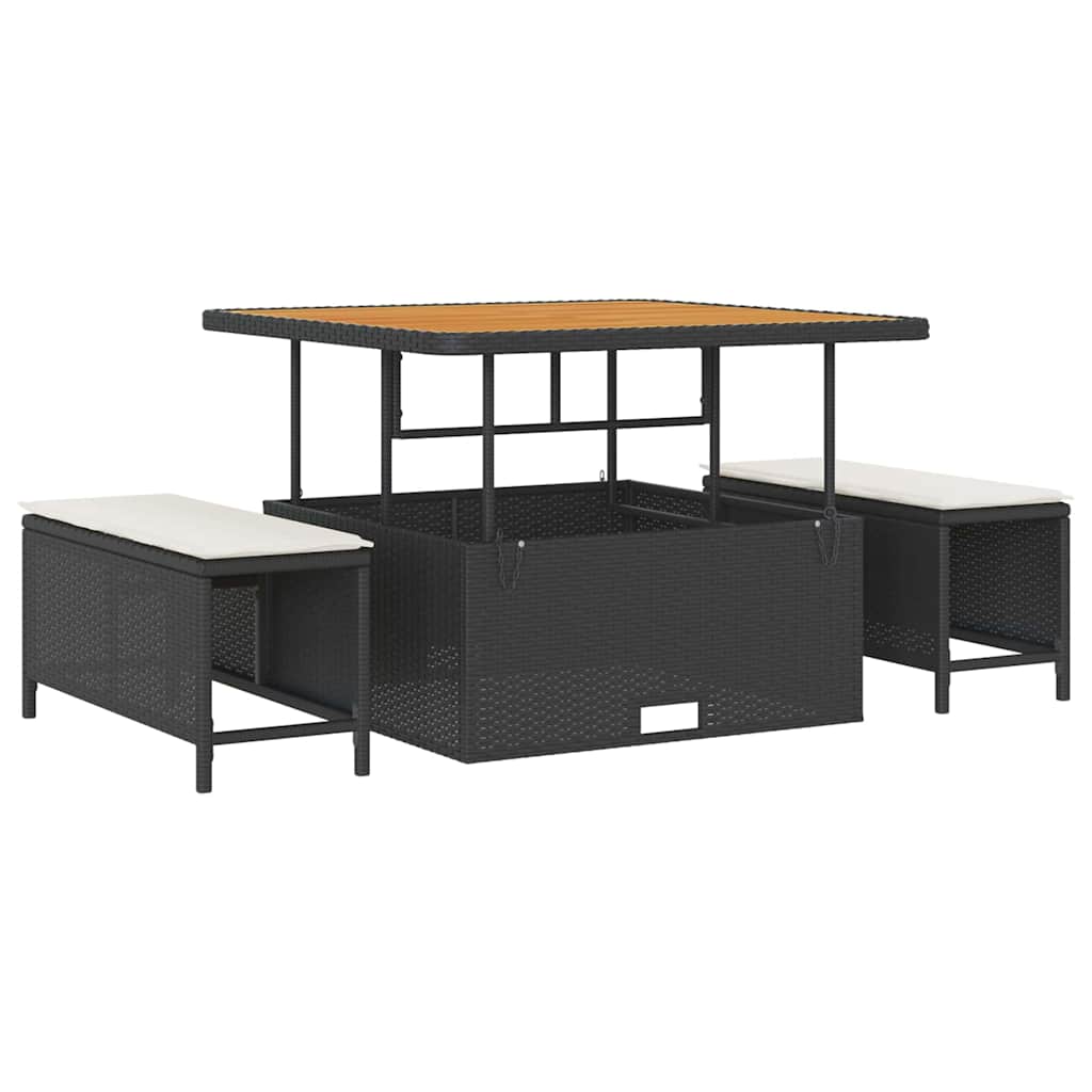 vidaXL Σετ Καναπέ Κήπου με μαξιλάρι 8 pcs Μαύρο Πολυ ράταν