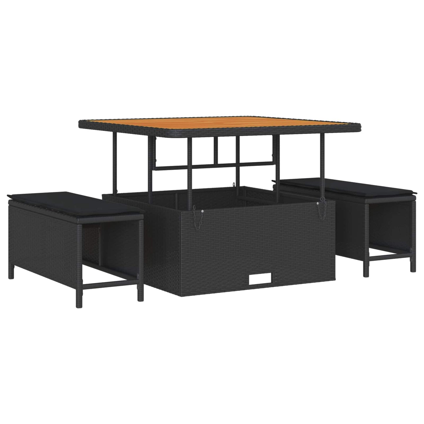 vidaXL Σετ Καναπέ Κήπου με μαξιλάρι 13 pcs Μαύρο Πολυ ράταν