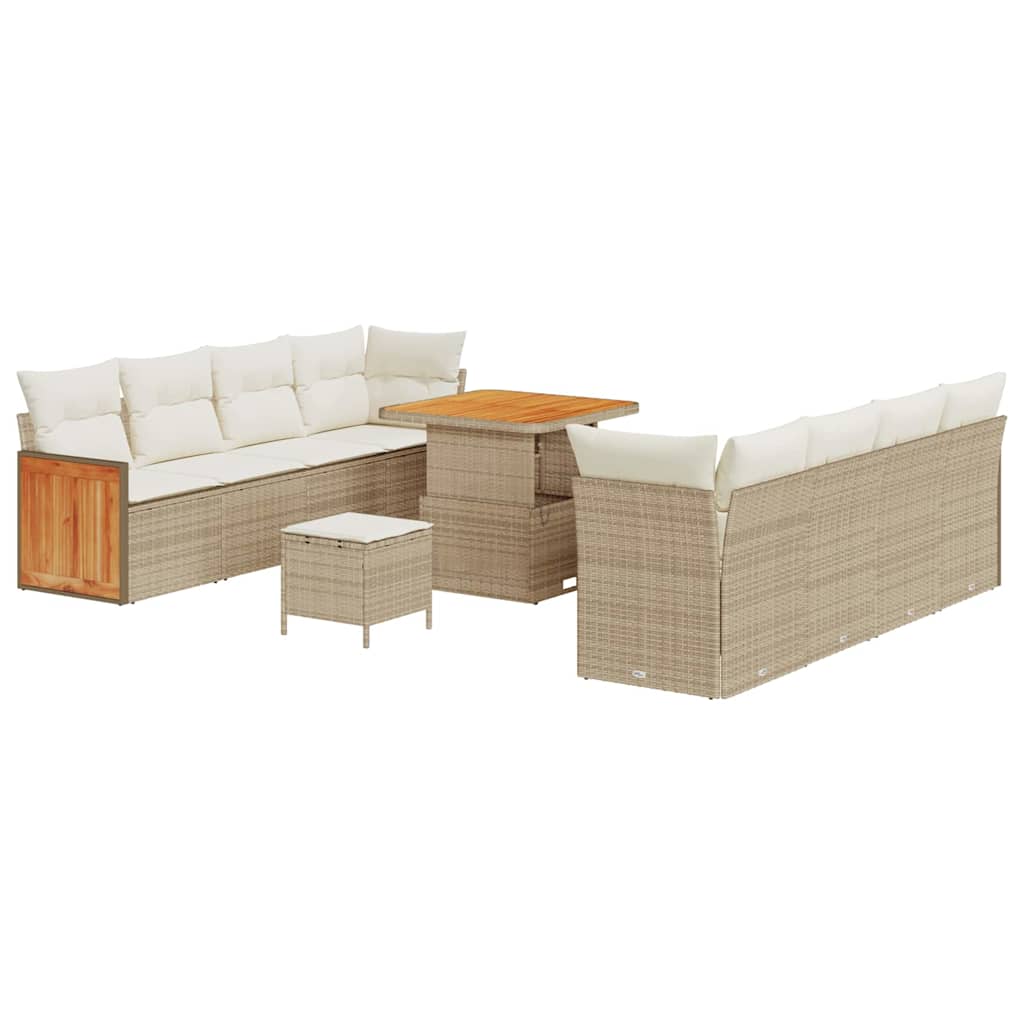 vidaXL Σετ Καναπέ Κήπου 12 pcs Μπεζ και Κρέμα συνθετικό ρατάν