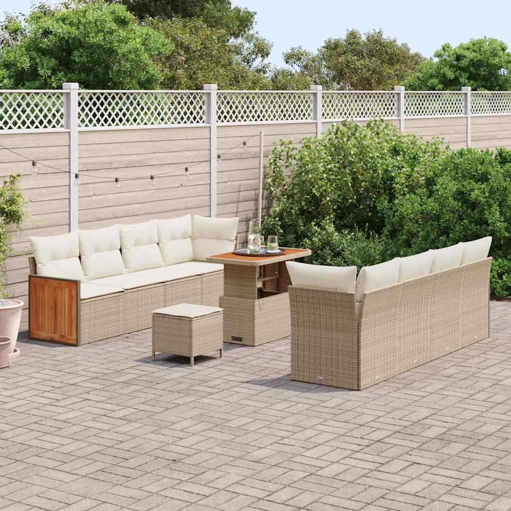 vidaXL Σετ Καναπέ Κήπου 11 pcs Μπεζ Κρέμα 90 x 55 x 71 cm