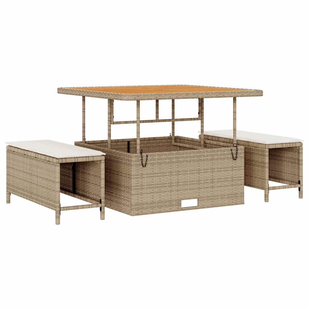 vidaXL Σετ Καναπέ Κήπου 9 pcs Μπεζ, Κρέμα 100 x 100 x 71 cm