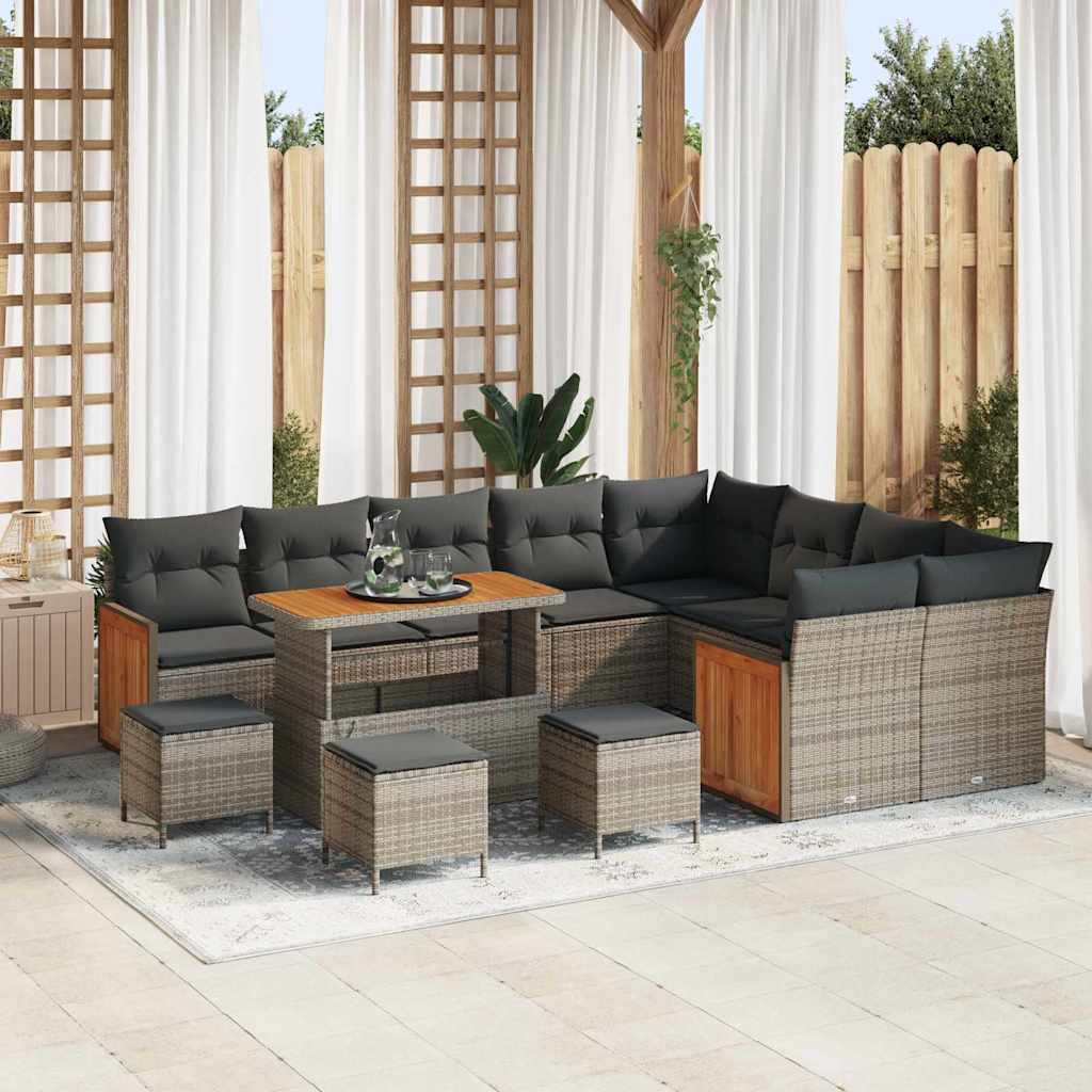 vidaXL Σετ Καναπέ Κήπου 13 pcs Γκρι Σκούρο γκρι 110 x 55 x 71 εκ
